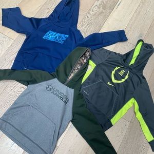 Three hooded sweatshirt - all good condition, no tears